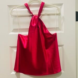 Ellison Magenta Satin Tank Top